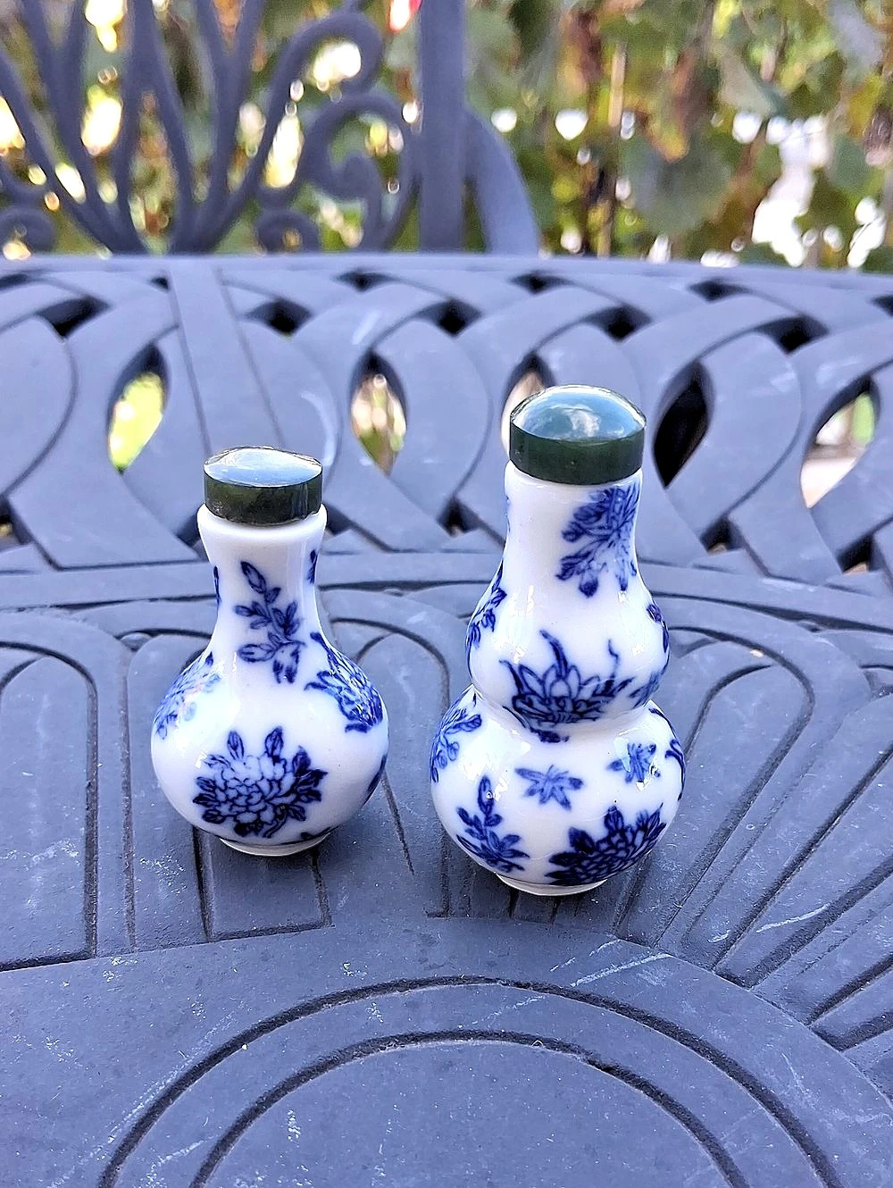 Vintage Chinese Porcelain Snuff Bottles - Pair With Qianlong Mark